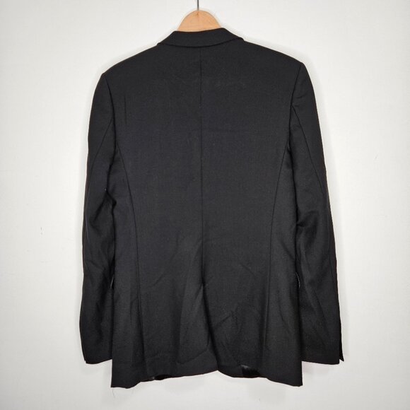 SANDRO Paris Wool Men's Blazer Jacket Sz S Black Single Breast Designer - Picture 8 of 10